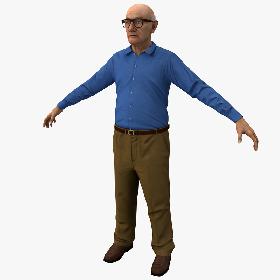Elderly Man Rigged 2 Version 2